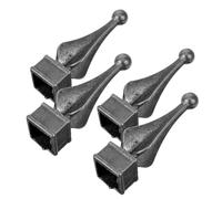 GALPADA 4pcs Iron Fence Finials Decorative Cast Iron Post Caps Stylish Picket Fence Toppers with Elegant European Design Enhance Aesthetic Appeal Versatile Application for Parks Courtyards