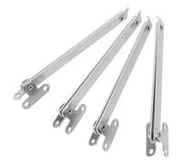 GALPADA 4pcs Iron Folding Lid Support Hinges for Cabinet Doors Foldable Design and Versatile Application, Heavy Duty Silver Drop Down Hinges for Kitchen, Wardrobe and Furniture Use
