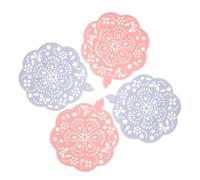 GALPADA 4Pcs Kitchen and Bathroom Drain Covers with Non-slip Suction Cups Hair and Waste Filter Strainers for Sink and Tub Anti-clogging Square Drain Protectors in Blue and Pink
