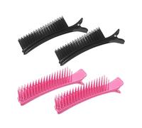 GALPADA 4Pcs Lightweight Hair Sectioning Clips for Salon Hair Cutting and Dyeing Plastic Hairdresser Clips for Quick Styling and Hairstyles Professional Salon Accessories in Black and Pink