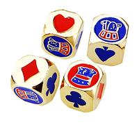GALPADA 4Pcs Metal Role Playing Dice Unique Poker Theme Dice for Tabletop Games Lightweight Game Props for Parties and Family Gatherings