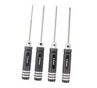 GALPADA 4Pcs Metric Allen Key Screwdrivers for Rc Model Airplanes High-Speed Steel Tools with Comfortable Grip Black Hex Wrench Kit for Precision Screw Disassembly