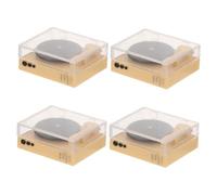 GALPADA 4pcs Miniature Dollhouse Music Accessories DIY Tiny Record Player and CD Player Model for Bedroom and Living Room Decor for Dollhouse Furniture and Tiny House Accessories