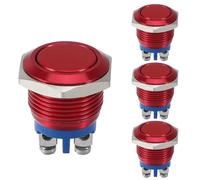 GALPADA 4pcs Mm Latching Metal Push Button Switch with Screw Terminals, Waterproof Copper Construction, Precise Momentary Control for Industrial Applications and Boat Use