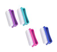 GALPADA 4Pcs Nail Art Tool Durable Fingernail Scrubber Brushes with Unique Handle for Easy Grip for Salon Home Use for Nail Cleaning and Grooming Random Color