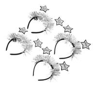 GALPADA 4pcs New Year Headband Pack 2027 Glitter Star Design, Festive Hair Accessories for Adults and Women, Secure Fit Iron and Cloth Material, for Stage Performances and Celebrations