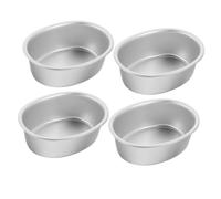 GALPADA 4pcs Non Stick Aluminum Alloy Cake Baking Pans Oval Cake Pan Mold Easy to Clean