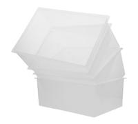 GALPADA 4pcs Plastic Basin for Laboratory Use Space-saving Design and Effortless Cleaning, Square Shape Utility Bowl for Science Experiments and Lab Equipment Washing