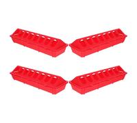 GALPADA 4pcs Plastic Flip-top Bird Feeder for Parrots and Small Pets, Automatic Feeding Food Box with Red Pp Material, for Limited Cage Space and Home Setups