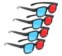 GALPADA 4pcs Plastic Glasses for Phone Tv Projector Lightweight Comfortable Eyewear Movie Viewing Frame Compatible with Smartphones Computers