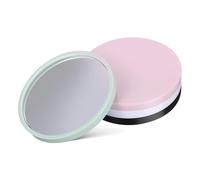 GALPADA 4pcs Portable Small Round Pocket Makeup Mirrors Lightweight Travel Compact Mini Handheld Purse Mirrors with Drop-resistant Frame in Black White Pink Green