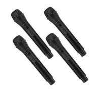GALPADA 4pcs Pretend Microphone for Black Mic Prop Realistic Audio Feedback Battery Role Play Karaoke Party Costume Accessories