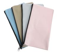 GALPADA 4Pcs PU Leather Money Bags with Zipper Multi Use Cash Receipt and Coin Storage Pouches Textured Wallets for Banking Shopping and Travel