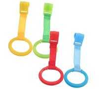 GALPADA 4pcs Pull Rings for Newborns Durable Crib Hanging Assist Tools for Standing Support for Helps Develop Movement and Self Confidence