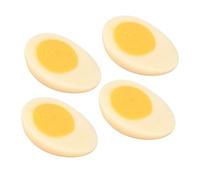 GALPADA 4pcs PVC Artificial Boiled Eggs Realistic Faux Food Models Lightweight Photography Props for Marketing and Food Advertising