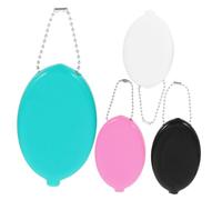 GALPADA 4pcs PVC Coin Storage Wallet for Travel Oval Coin Purse Chain Novelty Money Purse for Men Women Boys and Girls