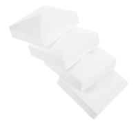 GALPADA 4pcs PVC Fence Post Caps Flat Tower Design Outdoor Square Post Covers for Deck Mailbox Stain Resistant Plastic Sleeves