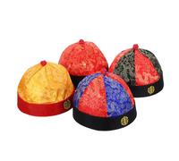 GALPADA 4pcs Qing Dynasty Emperor Hat Vintage Chinese Style Party Hat Distinctive Braid for Drama Prop and Festival Costume