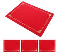 GALPADA 4pcs Red Certificate Covers A4 Diploma Holders Paper Document Folder Kit for Award and Graduation Ceremonies with Simple and Classic Design, Convenient to Use and Carry
