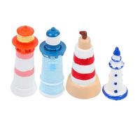 GALPADA 4pcs Resin Mini Lighthouse Decor Set for Homes and Cafes, Coastal Table Centrepiece with DIY Decoration and Versatile Usage, Assorted Colour Nautical Figurines Random Color