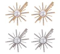 GALPADA 4pcs Rhinestone Hair Clips for Women Alloy Material Hair Barrettes That Keep Bangs off Face for Pageants and Bohemian Weddings