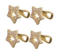 GALPADA 4pcs Rhinestone Star Teeth Grill Caps for Women Men Easy Bling Golden Hip Hop Rapper Costume Accessories Hollow Five-point Star Design Sparkly Jewelry Mouth Charms