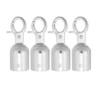 GALPADA 4pcs Rope End Fastener Cord End Lock Aluminum Alloy with Stylish Silver Finish for Effective and Easy Installation, for Crowd Control and Queue Divider Barriers