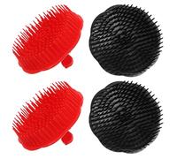 GALPADA 4pcs Round Scalp Massage Brushes for Hair Detangling and Soothing, Plastic Shampoo Scrubbers for Scalp Exfoliation and Relaxation at Home Or Office