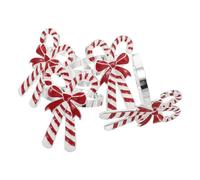 GALPADA 4pcs Silver Metal Candy Cane Napkin Rings Set Christmas Table Decoration Holiday Party Napkin Holder Buckles for Wedding and Birthday