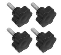 GALPADA 4pcs Star Shaped Hand Screw Knob Comfortable Grip, Plastic and Stainless Steel Hexagonal Clamping Knob for Patio Umbrella Holder and Machinery Use