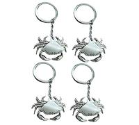 GALPADA 4pcs Stylish Metal Crab Key Chains Zinc Alloy Key Rings Chic Crab Keychains for Everyday Use