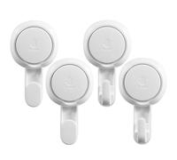 GALPADA 4pcs Suction Hook Bathroom Hook Abs White Strong Adsorption Washable Reusable for Glass and Airtight Wall Surfaces