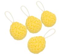 GALPADA 4pcs Super Soft Exfoliating Honeycomb Bath Sponges for Adults Soft Body Shower Scrubber for Showering Spa Relaxation Yellow