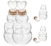 GALPADA 4pcs Transparent Glass Wishing Bottles with Stoppers for DIY Sand Art Origami Star Storage Message and Essential Oil Containers Glass Drift Bottles for Gifts and Home Decor