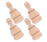 GALPADA 4pcs Victorian Unfinished Pine Toppers Wooden Pole Finials Decorative Ball Pointed Shape Solid Wood Intricate Wood Carving Natural Aesthetic Living Rooms Staircase Newel Cap