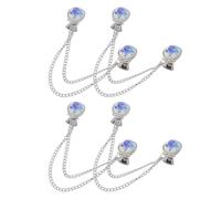 GALPADA 4pcs Vintage Shawl Chain Clips for Sweater Shawl Clip Brooch Chain Elegant Scarf to Prevent Brooch from Falling