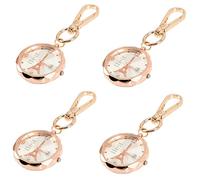GALPADA 4pcs Vintage Style Arabic Numerals Pocket Watch for Nurses Alloy Material Buckle Design for Nurse Badge Markers and Practical Use in Healthcare Scenarios