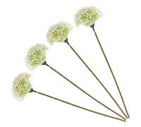GALPADA 4Pcs White Artificial Dandelion Flowers Faux Bee Hive Simulation Plants for Wedding Decoration, Tall Vase Bouquet, Spring Summer Home Display