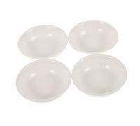 GALPADA 4PCS White Ceramic Sauce Plates Mini Dipping Dishes for Household Restaurant Microwave Dishwasher Safe Elegant Porcelain Condiment Bowls for Soy Sauce Seasoning Snacks