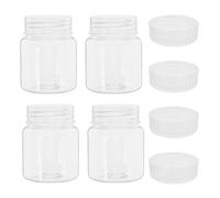 GALPADA 4pcs Wide Mouth Plastic Lab Bottles 240ml Leakproof Reagent Containers with Chemical Stability for Culture Growth and Plant Cultivation in Laboratory Use