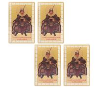 GALPADA 4Pcs Year Horse Feng Shui Taisui Gold Amulet Cards for Protection Health Wealth Peace Portable Chinese Zodiac Auspicious Charm
