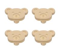 GALPADA 4sets Cute Brass Bear Drawer Pulls for Room Cabinets and Drawers | Rounded Corners, Polished Golden Finish, Solid Brass Build, Nursery Decor Updates, Playful Animal Theme