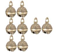 GALPADA 4sets Vintage Brass Bell Pendant Keychain Delicate Hanging Bell Decor for Home Car DIY Crafts Chic Key Ring Accessory with Fine Detailing and Strong Texture 2pcs*4