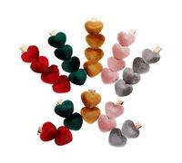 GALPADA 5 Pairs Hearts Hair Barrettes Synthetic Material Heart-shaped Clips Mixed Style Fashion Sectioning Practical for Hair Blow Drying Family Gathering Accessories Random Style