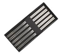GALPADA 5 Pairs Stainless Steel Chopsticks Non-Skid Metal Tableware with Engraved Design Reusable Practical Restaurant Utensils for Asian Dinner Parties Sushi Hot Pot Korean BBQ Box