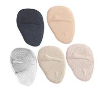 GALPADA 5 Pairs Women Gel Foot Cushions Non-Slip Shock Absorbing Shoe Inserts for Metatarsal Relief Soft Thin Fabric with Strong Impact Absorption Fits Big Shoes Front Padding