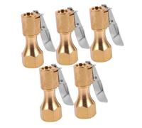 GALPADA 5 Pcs Copper Pneumatic Air Chuck Set for Tire Inflator Straight Tire Chuck Accessories with Locking Mechanism Compatible with Inflators and Compressors