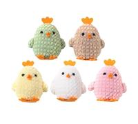 GALPADA 5 Pcs Easter Chick Figurines: Colorful Plush Animal Decorations for Spring Table Centerpiece, Tiered Tray Decor and Shelf Ornaments