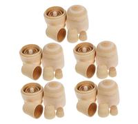 GALPADA 5 Sets DIY Blank Russian Nesting Dolls Unpainted Wooden Matryoshka Kits for Painting Smooth Safe Finish Craft for Artistic Skills and Home Decoration
