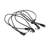 GALPADA 5 Way Right Angle Power Daisy Chain Cable Spring-loaded Male Jacks with Bass Effect Pedals Noise Isolation Design, Black Glue Stock Material for Guitar for Pedal Board